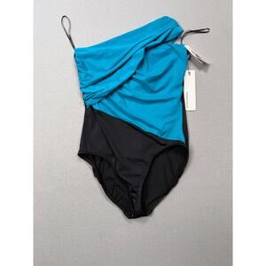 Magicsuit Solids Colorblock Goddess One-Piece swim Turquoise/black 12 $170